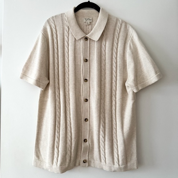 J. Crew Other - J.Crew | Oatmeal Cable Sweater Polo